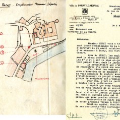 Note et plan du maire de Paray-le-Monial  l'architecte Fournier, 1950 (3340W24_003)
