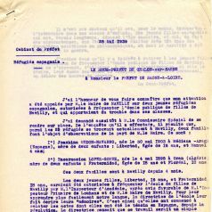 Lettre du sous-prfet de Chalon-sur-Sane au sujet des souvenirs de guerre de Libertad, 25 mai 1939 (2 Z 16)