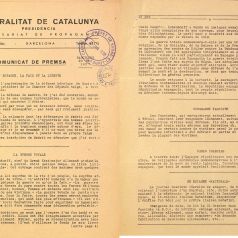 Journal de la commission de propagande de la gnralit de Catalogne, porte-parole  ltranger de lEspagne rpublicaine, dcembre 1937 (M 278, p. 222 et 225)