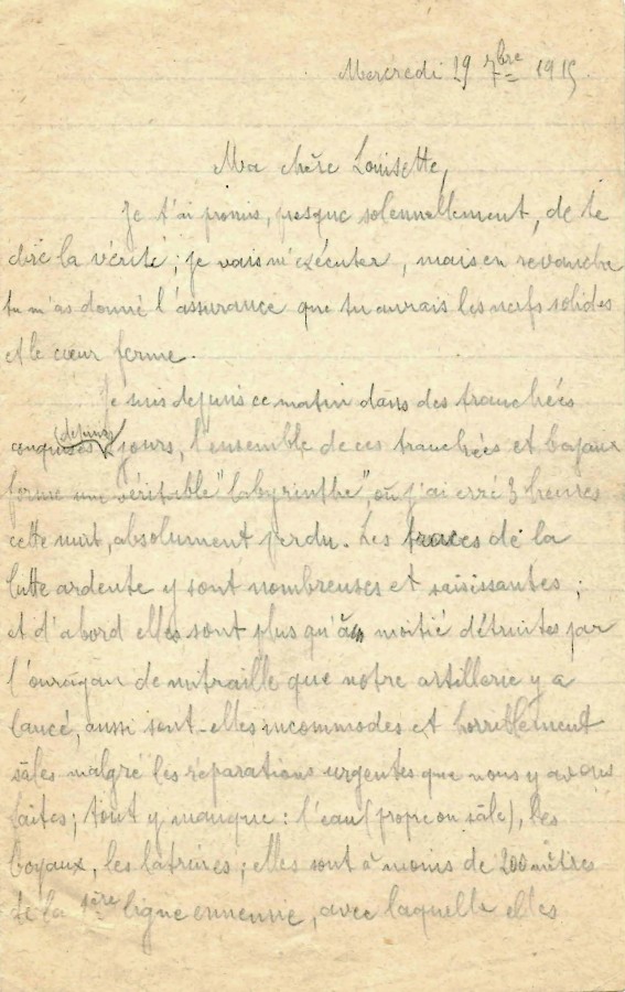 Lettre du 29 septembre 1915