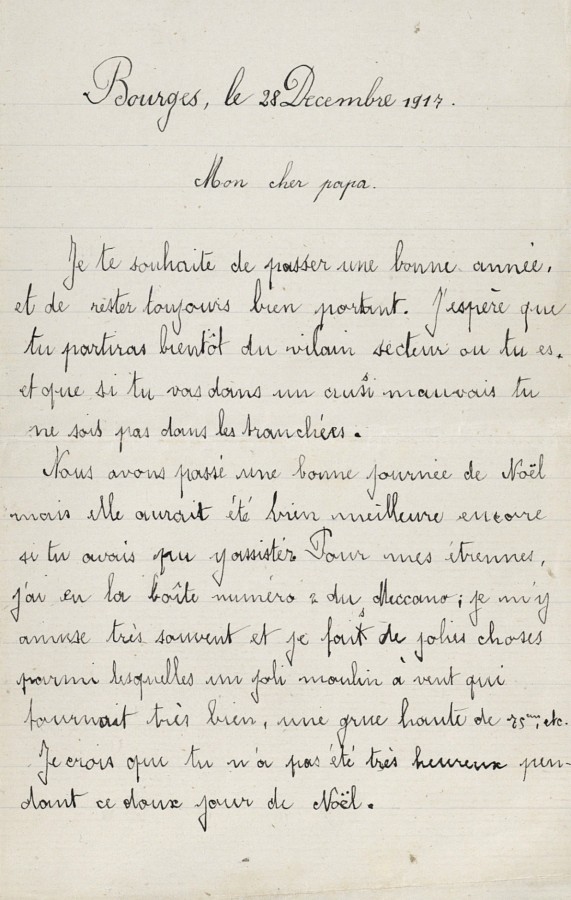 Lettre de Maurice du 28 décembre 1916