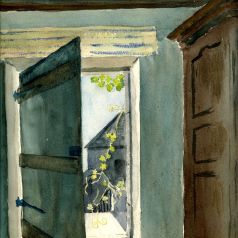 Aquarelle "vue d'une vieille maison" réalisée par Maurice, 20 juillet 1927
