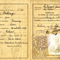 Carte de circulation d'inspecteur des écoles primaires de Jean Déléage, mai 1918.