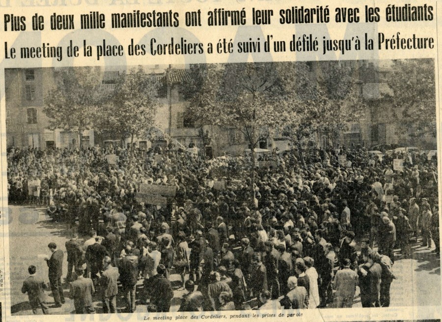 2000 manifestants solidaires des tudiants de Mcon, Le Dauphin du 15 mai 1968 (PR 20/54)