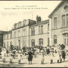 Ecole de filles de la Croix-Menée (40 lits pour malades). Collection privée.