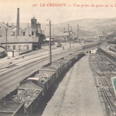 Le Creusot. Vue prise du pont de la Direction. Carte postale mise en circulation le 11 mars 1911. Collection privée.