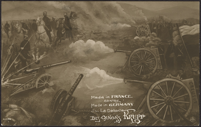 La rivalité avec Krupp. Carte postale (ca 1912?). Collection Ecomusée.