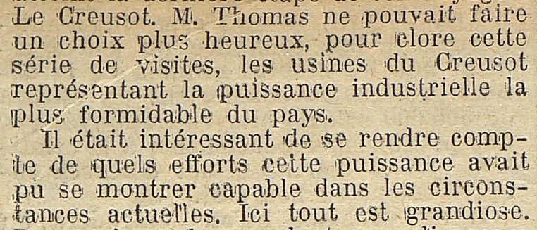 Une visite de journalistes, Le Progrès de Saône-et-Loire, 16 août 1915. ADSL PR 97/77 