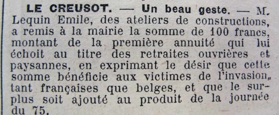 Le Progrès de Saône-et-Loire, 20 février 1915. ADSL PR 97/76