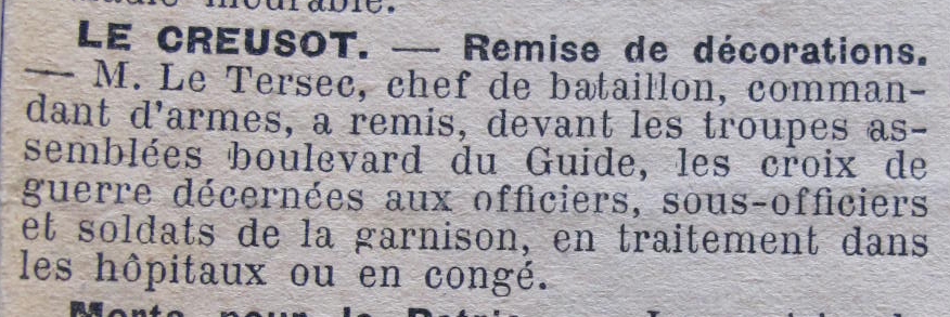 Le Progrès de Saône-et-Loire, 30 juin 1915. ADSL  PR 97/76
