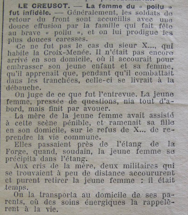 Le Progrès de Saône-et-Loire, 3 août 1915. ADSL PR 97/ 77