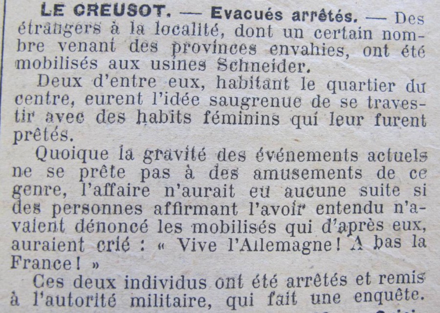Le Progrès de Saône-et-Loire, 7 juillet 1915. ADSL, PR 97/77
