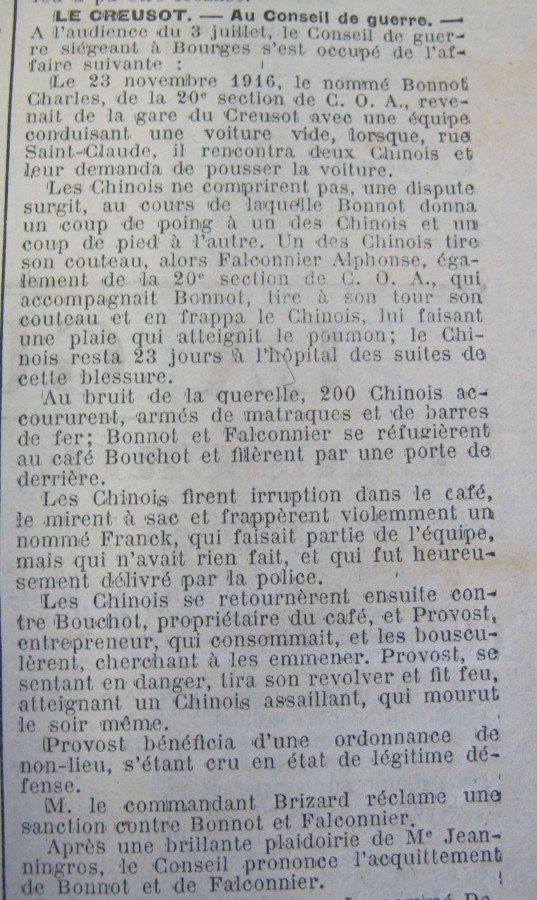 Le Progrès de Saône-et-Loire, 7 juillet 1917. ADSL, PR 97/81