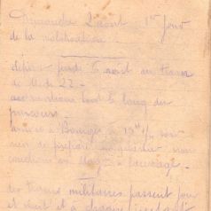 Louis Rochette, extrait du carnet, dimanche 2 août 1914. Collection Rochette