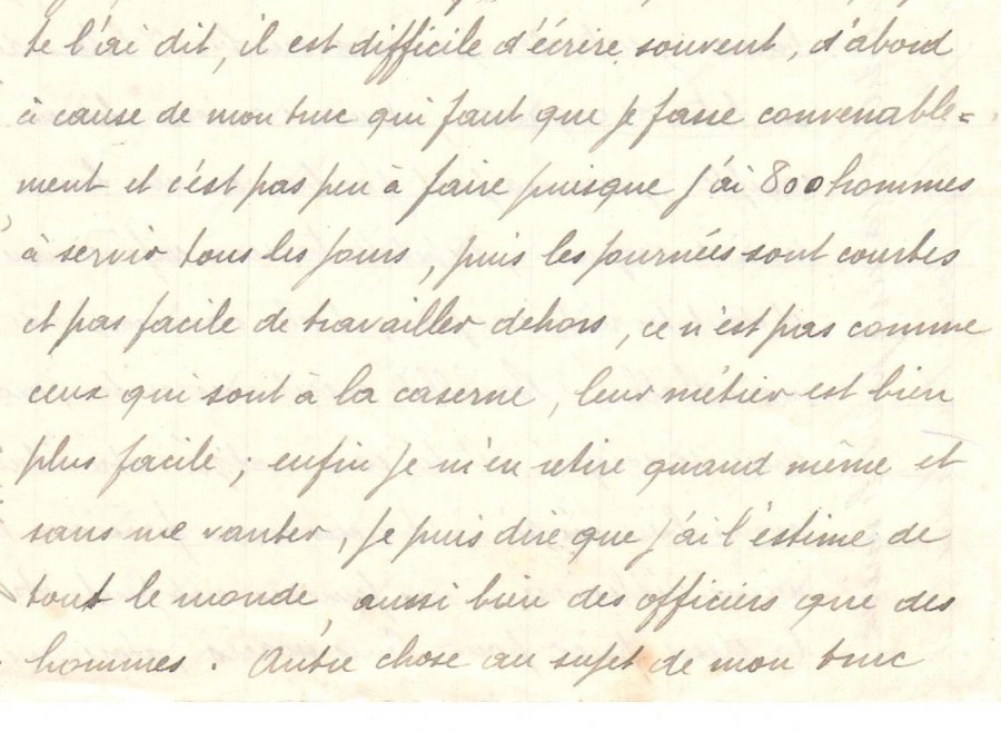 Louis Rochette à Francine, 4 novembre 1914, extrait. Collection Rochette