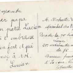 Lucien Rochette à son père, 13 septembre 1914. Collection Rochette