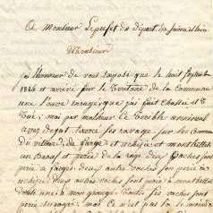 Lettre de l'adjoint au maire de Montbellet au prfet, p 1 (M 106 bis)