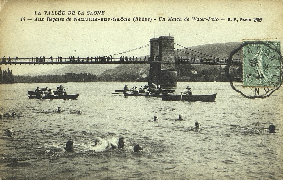 Match de Water-Polo dans la Sane, carte postale (20 Fi 1207, circulation 1904)