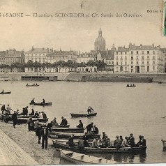 Chalon-sur-Sane, chantiers Schneider, sortie des ouvriers (20 Fi 1799)