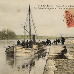 Tours., les bords de la Loire, le chaland  vapeur (20 Fi 2106)
